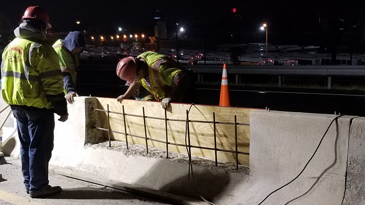 I-895 emergency barrier wall repair